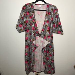 LuLaRoe Floral Hounds tooth Shirley Cardigan